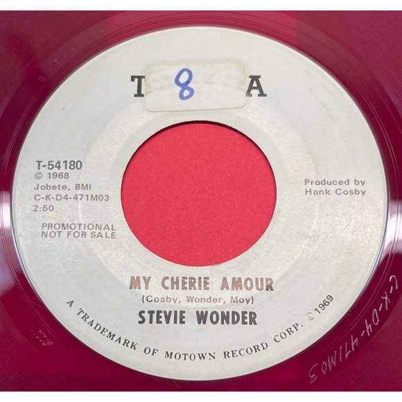 Stevie Wonder My Cherie Amour 45 Soul Promo Tamla Red Vinyl 54180 - Picture 1 of 4